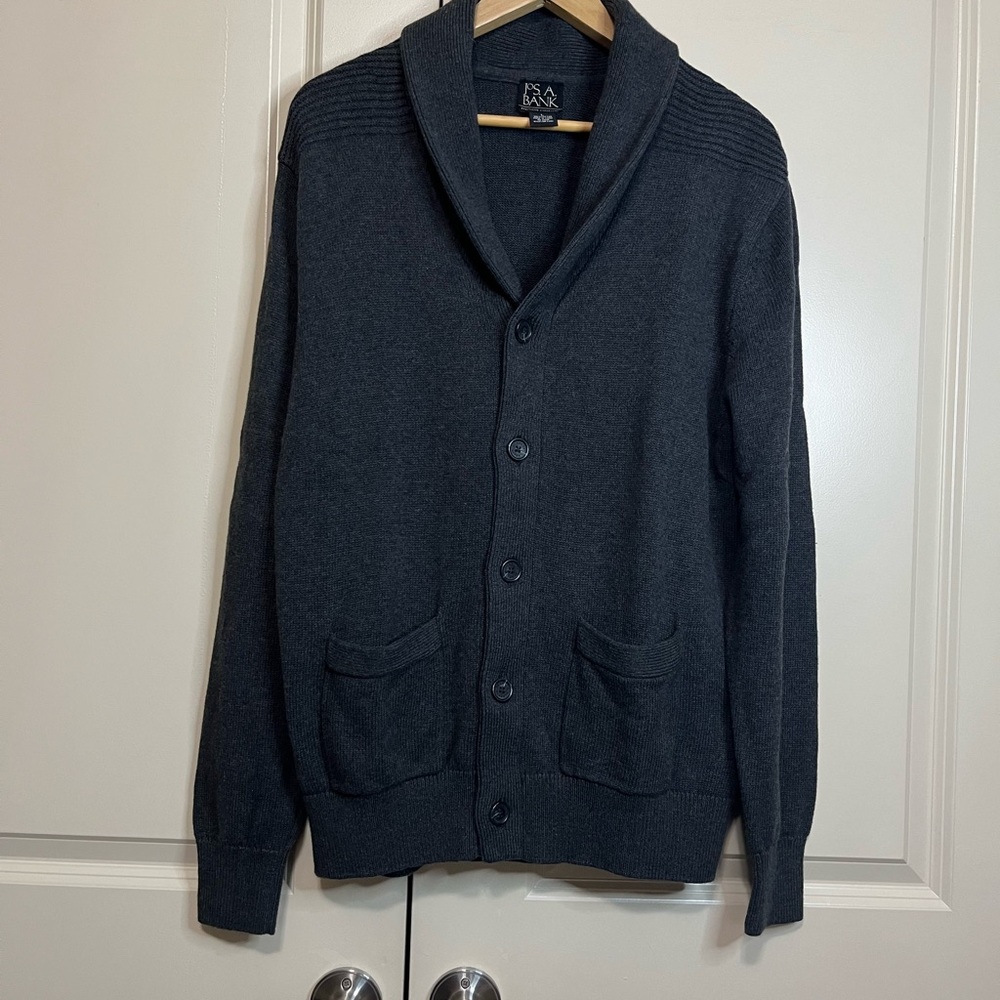 Jos. A. Bank Dark Gray Cardigan Sweater